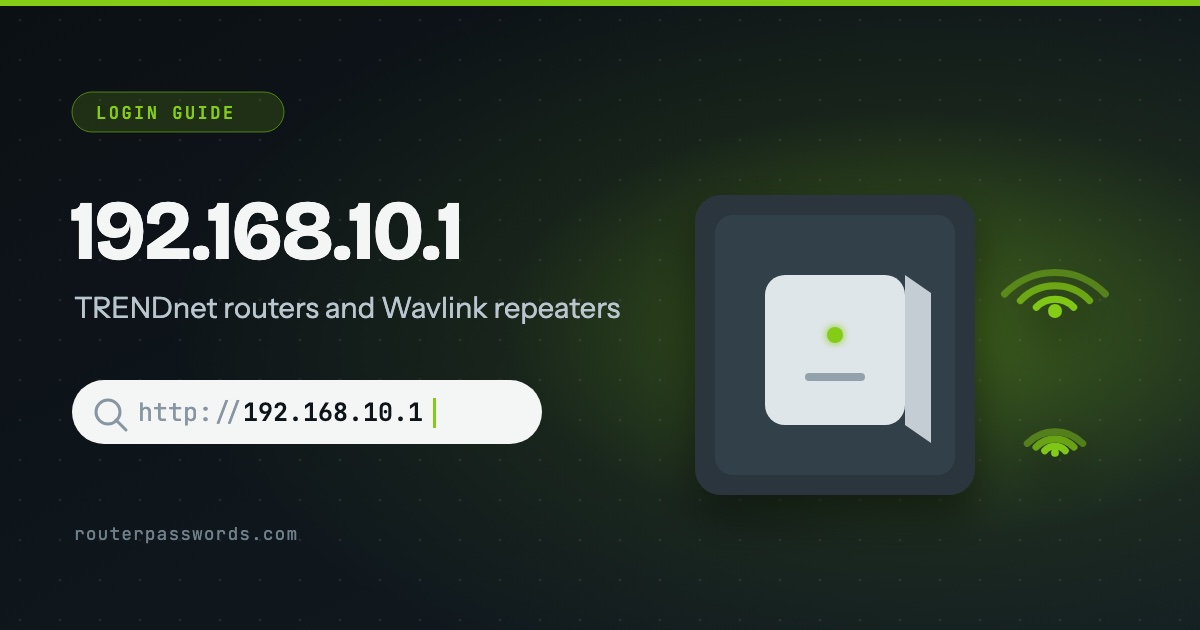 Illustration of a Wi-Fi repeater plugged into a wall socket beside the address 192.168.10.1