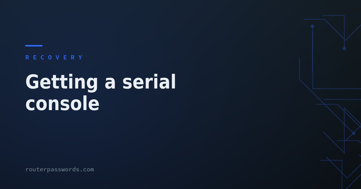 Getting a serial console